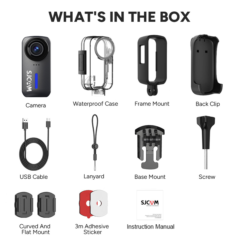 Action Camera Waterproof 30M Without Case - SJCAM C110 + 4K 30fps كاميرا