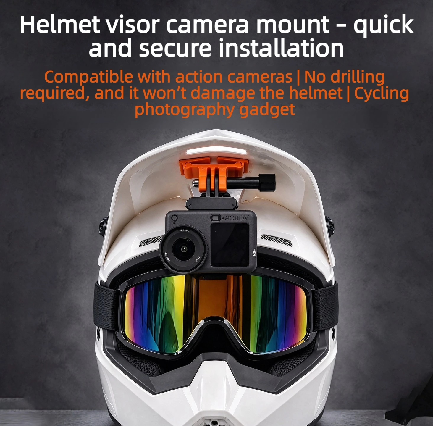 Action Camera Motorcycle Helmet Mount - حامل كاميرا بتصميم 