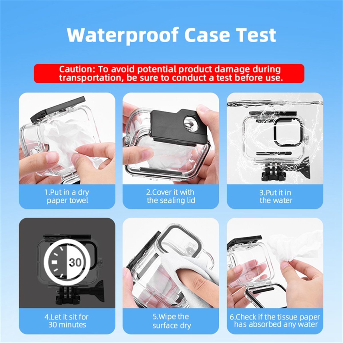 Action Camera Diving Case Underwater 60M - حافظة مقاومة للماء M05K 60M لكاميرا