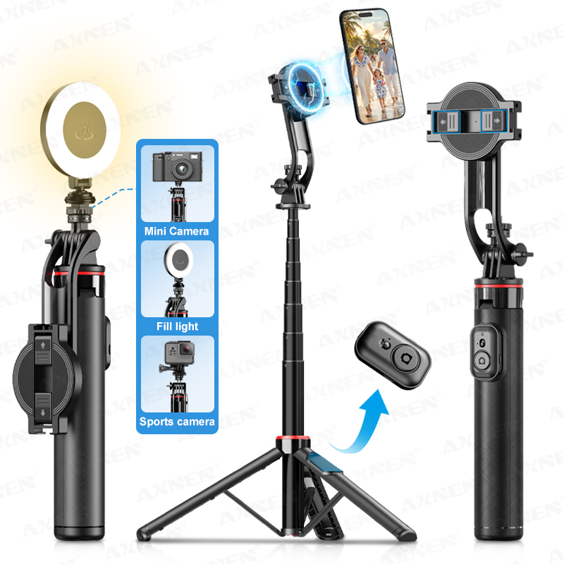 Action Camera Selfie Stick Invisible - عصا سيلفي مغناطيسية قابلة للتمديد AXNEN