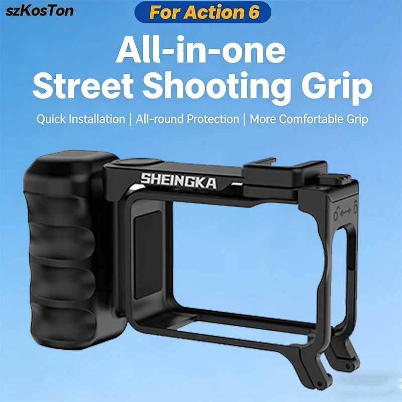 Action Camera Floating Handle Grip - حامل كاميرا أكشن 6 مع قفص