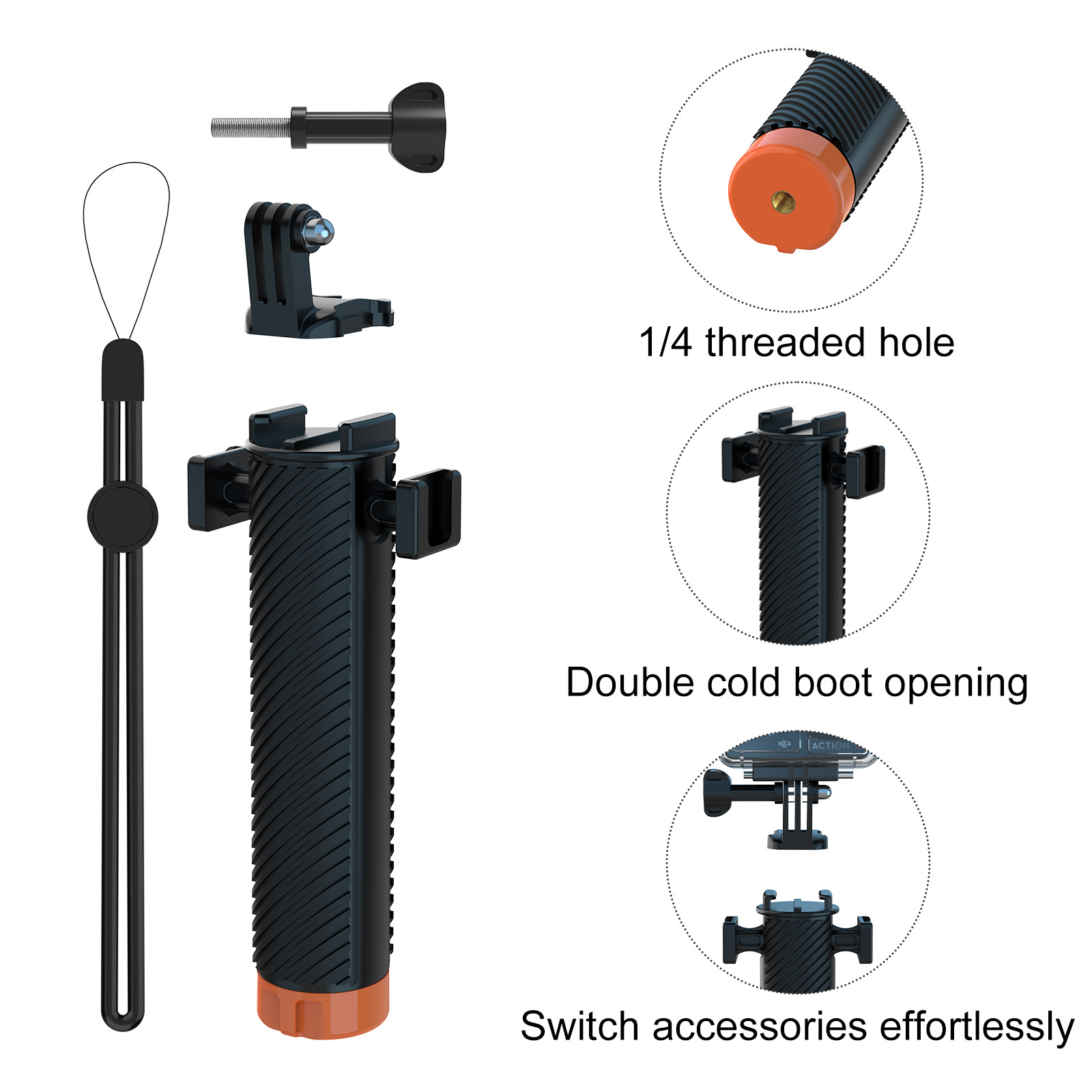 Action Camera Floating Handle Grip - مقبض يد عائم لكاميرات Insta360 X5