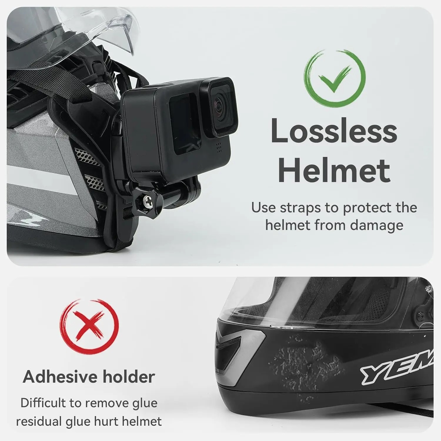 حامل كاميرا للدراجات النارية ي - مراجعة Action Camera Motorcycle Helmet Mount وسعره