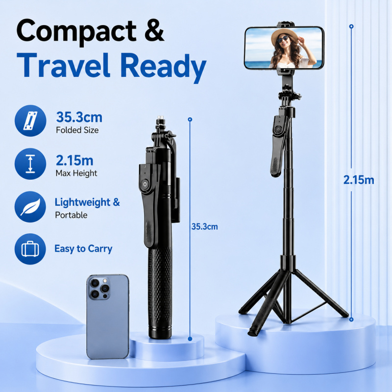 عصا سيلفي بلوتوث بطول 2 متر مع - مراجعة Action Camera Selfie Stick Invisible وسعره