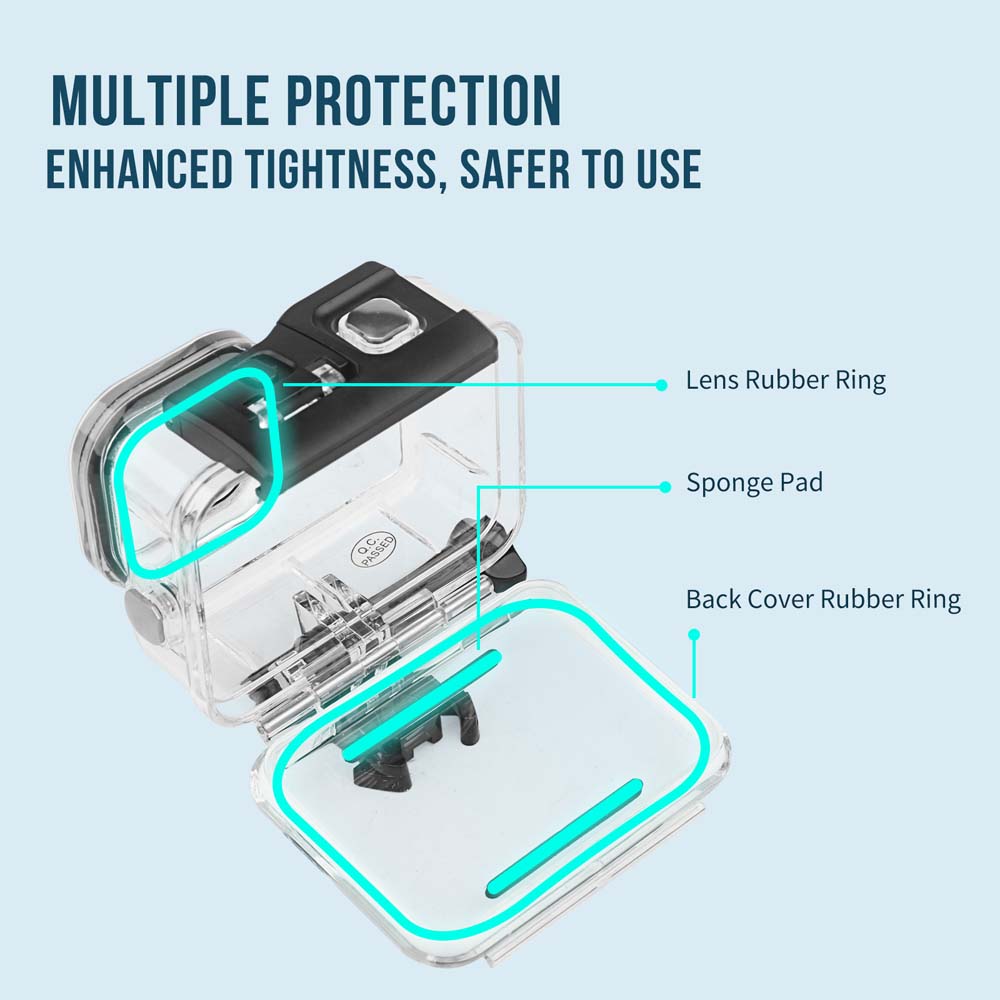 مقاوم للماء 60 متر الإسكان ل G - مراجعة Action Camera Diving Case Underwater 60M وسعره