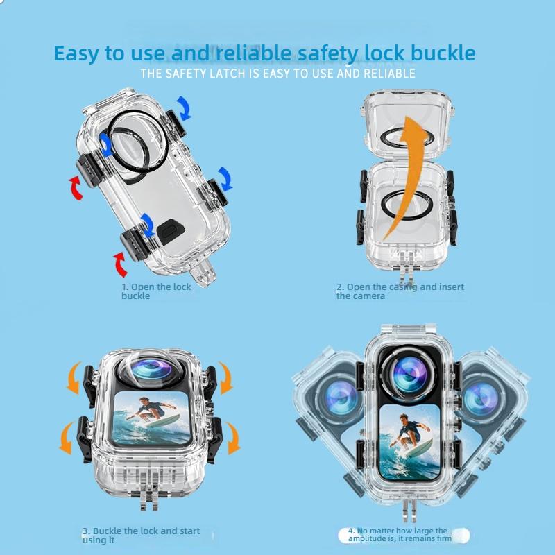 غطاء حماية غير مرئي مقاوم للما - مراجعة Action Camera Diving Case Underwater 60M وسعره