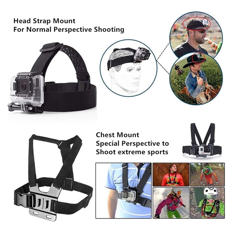 حزام تثبيت على الصدر والرأس لك - مراجعة Action Camera Chest Strap Harness Mount وسعره