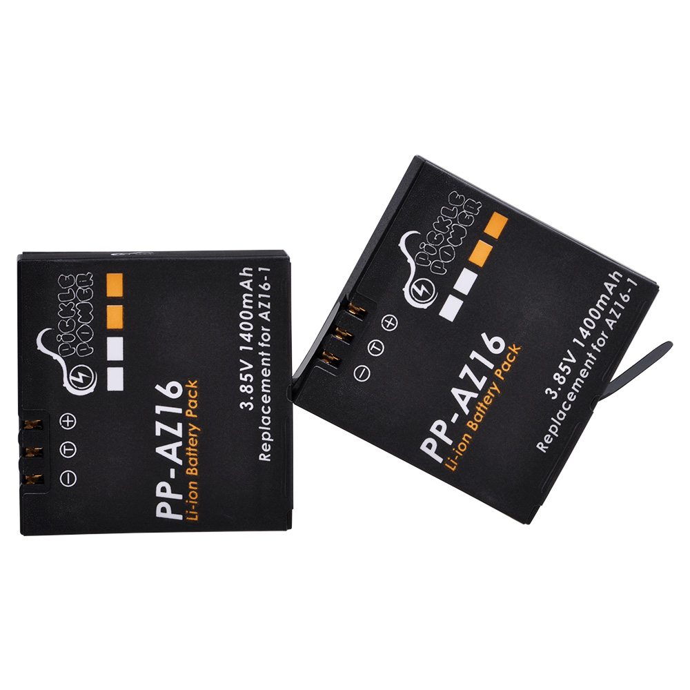 1400mAh بطارية AZ16-1/شاحن مزد - مراجعة Action Camera Battery Charger Dual Pack وسعره