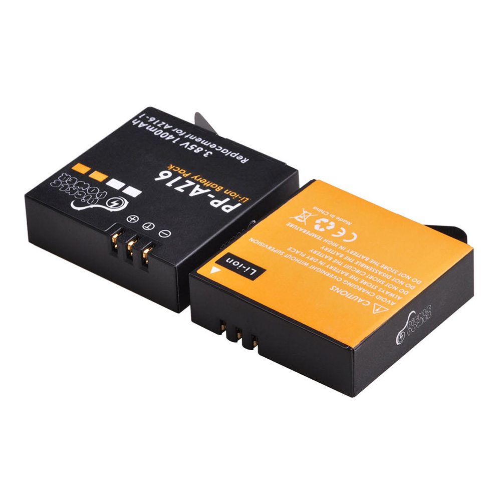 1400mAh بطارية AZ16-1/شاحن مزد - مراجعة Action Camera Battery Charger Dual Pack وسعره