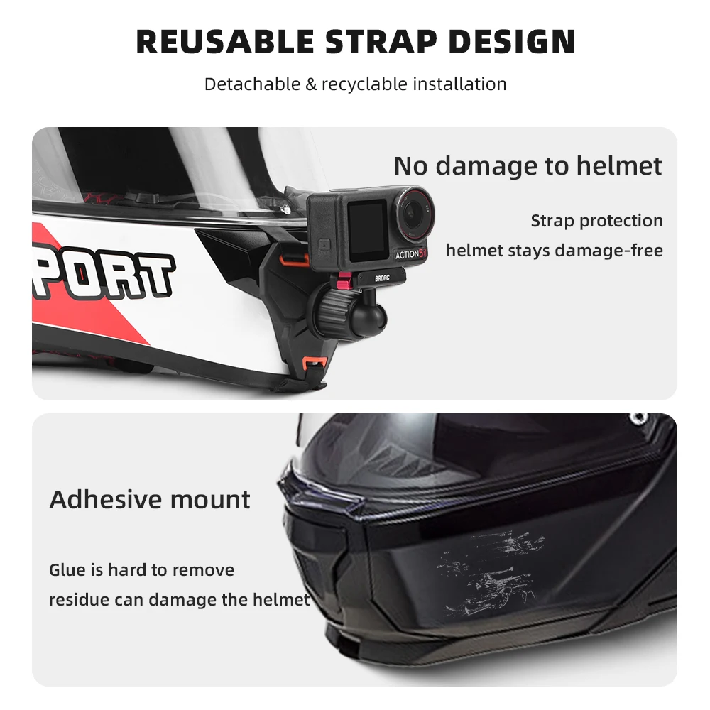 حزام تثبيت خوذة الدراجة الناري - مراجعة Action Camera Motorcycle Helmet Mount وسعره