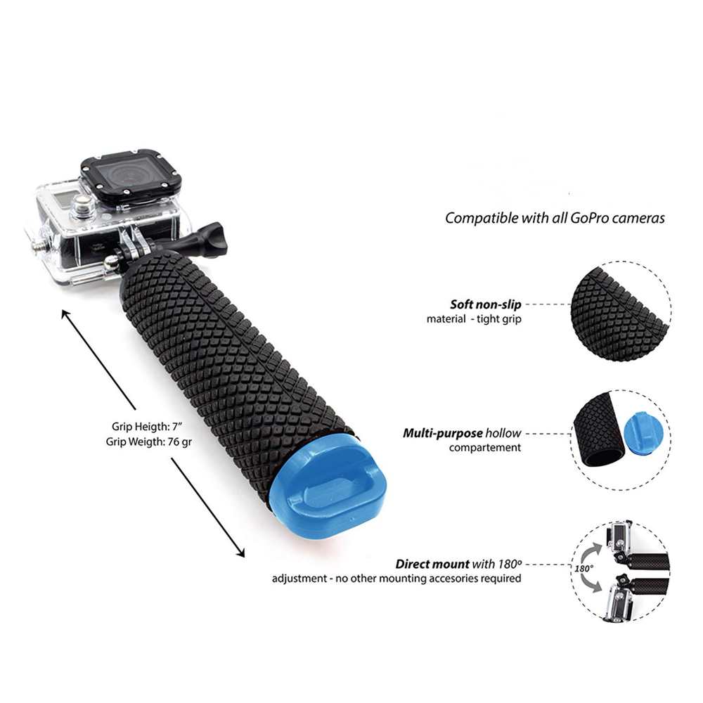 مقبض يدوي عائم على الماء، ملحق - مراجعة Action Camera Floating Handle Grip وسعره
