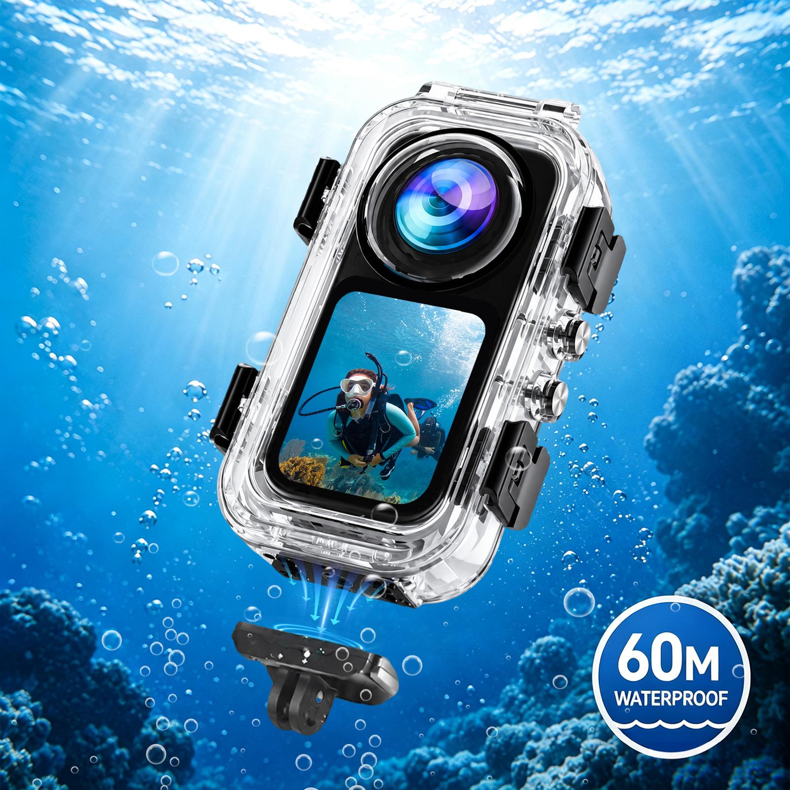 PULUZ حافظة غوص تحت الماء بعمق - مراجعة Action Camera Diving Case Underwater 60M وسعره