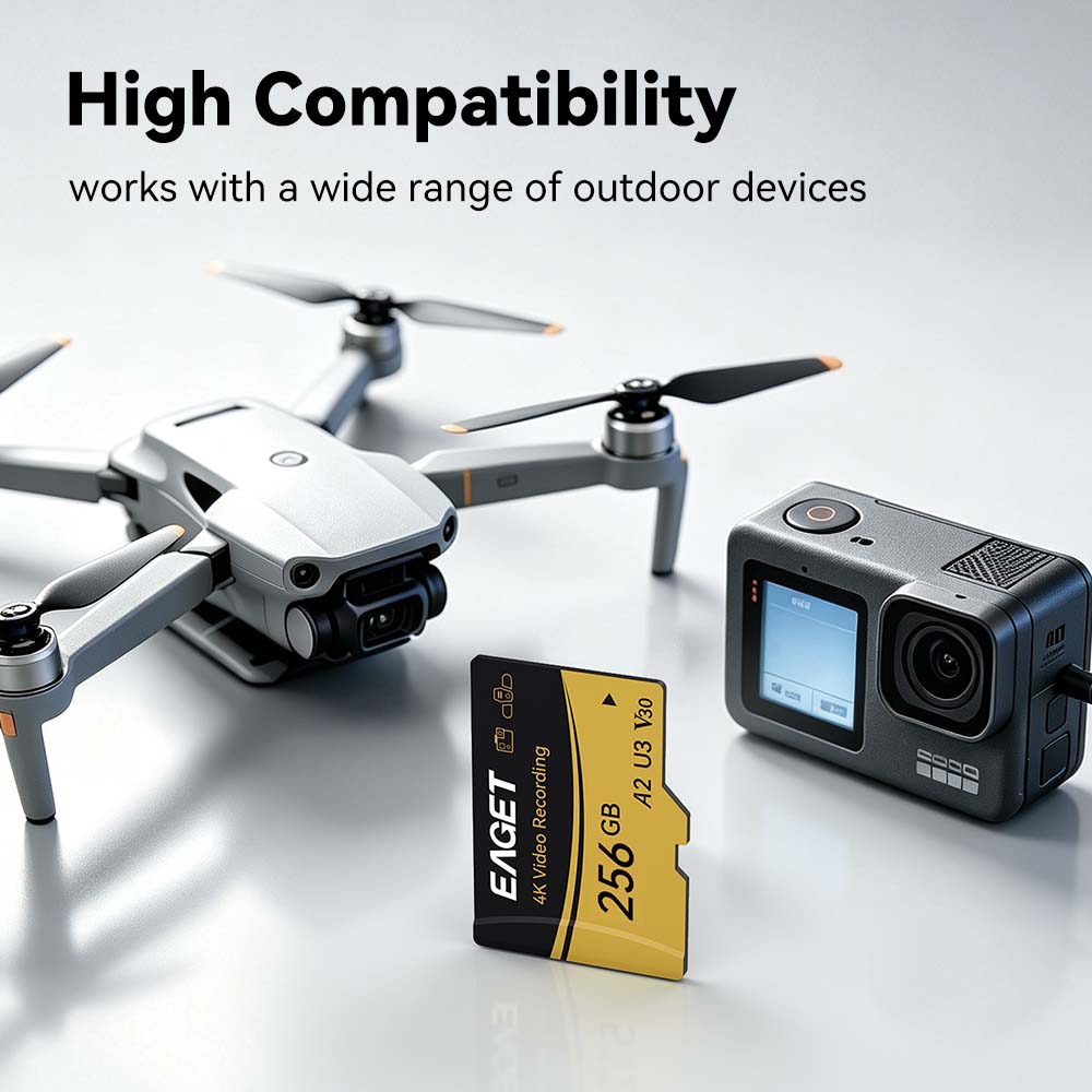 بطاقة ذاكرة EAGET TF Micro SD  - مراجعة Action Camera Micro Sd Card 128Gb V30 وسعره
