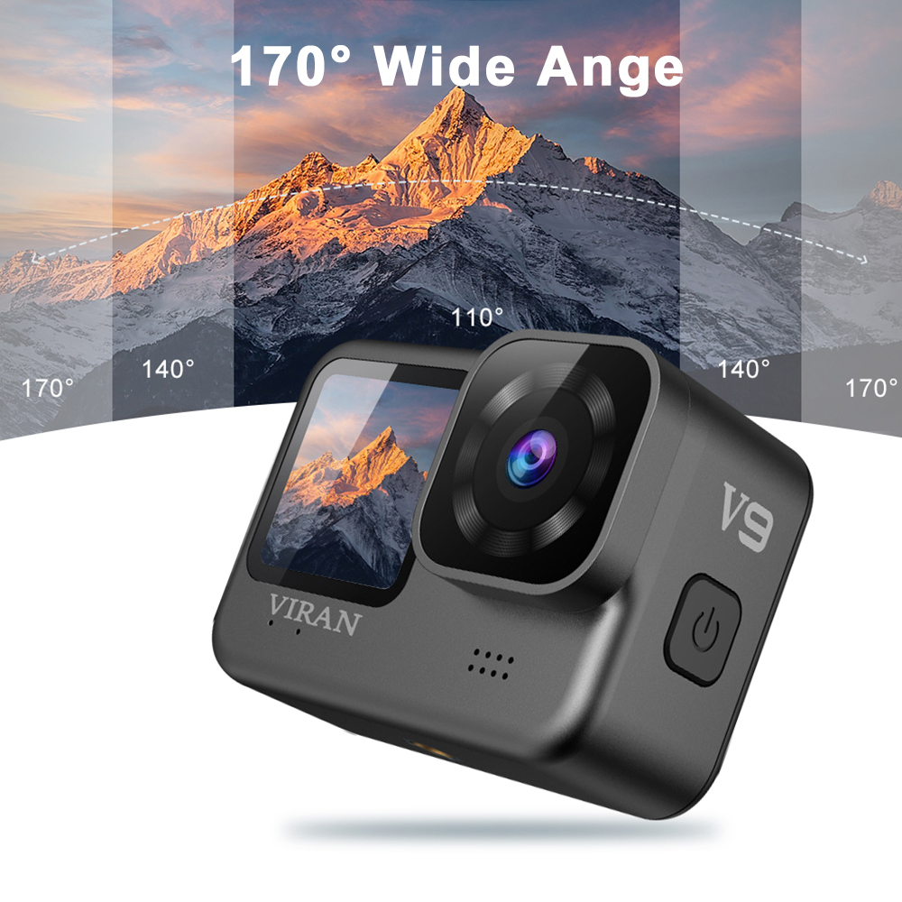 كاميرا رياضية مقاومة للماء مع  - مراجعة Action Camera 4K 60Fps Dual Screen وسعره