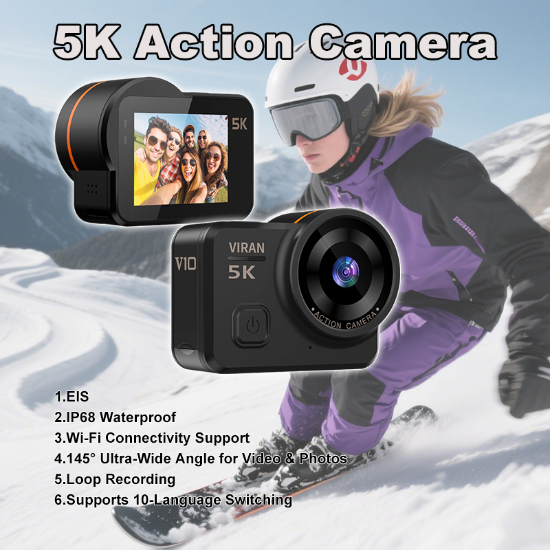 كاميرا الحركة المحمولة 5K 2.0  - مراجعة Action Camera Optical Image Stabilization وسعره