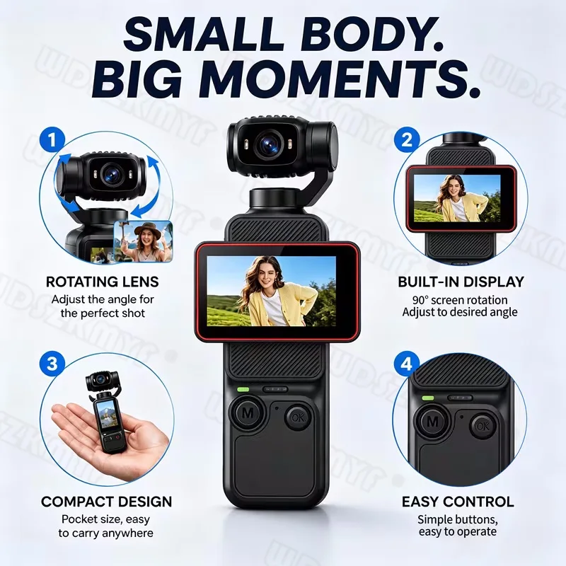 كاميرا صغيرة محمولة واي فاي 18 - مراجعة Action Camera Optical Image Stabilization وسعره