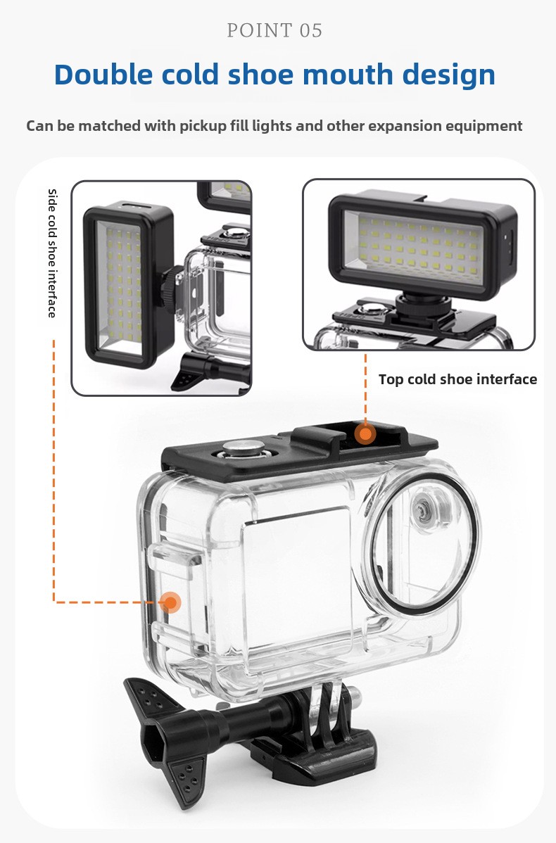 حافظة مقاومة للماء للكاميرات ا - مراجعة Action Camera Diving Case Underwater 60M وسعره