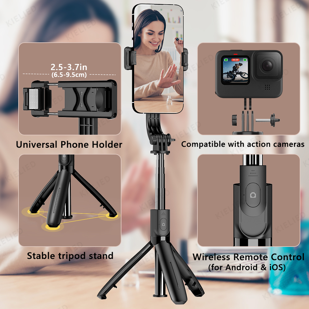 حامل ثلاثي عصا سيلفي للهاتف ال - مراجعة Action Camera Selfie Stick Invisible وسعره