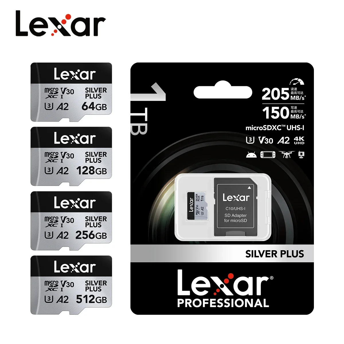 بطاقة ذاكرة Lexar SILVER PLUS  - مراجعة Action Camera Micro Sd Card 128Gb V30 وسعره