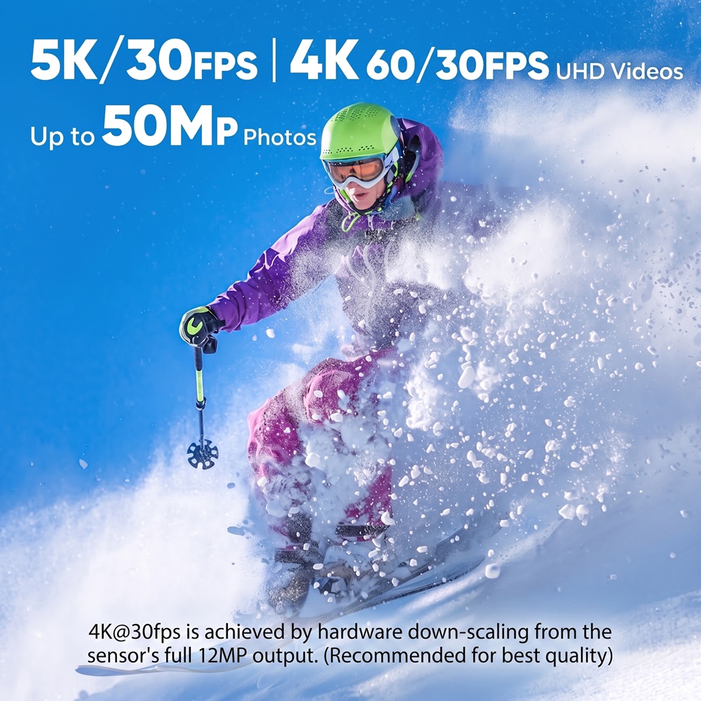 كاميرا أكشن فائقة الدقة 5K 4K  - مراجعة Action Camera 4K 60Fps Dual Screen وسعره