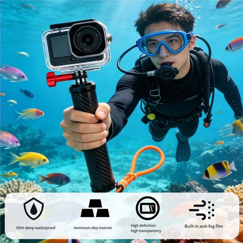 AB25-لـ DJI Action 6 غلاف غوص  - مراجعة Action Camera Floating Handle Grip وسعره