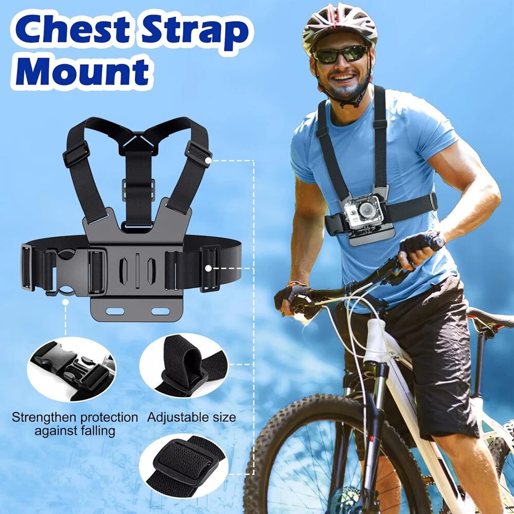 حامل هاتف محمول للرأس والصدر م - مراجعة Action Camera Chest Strap Harness Mount وسعره