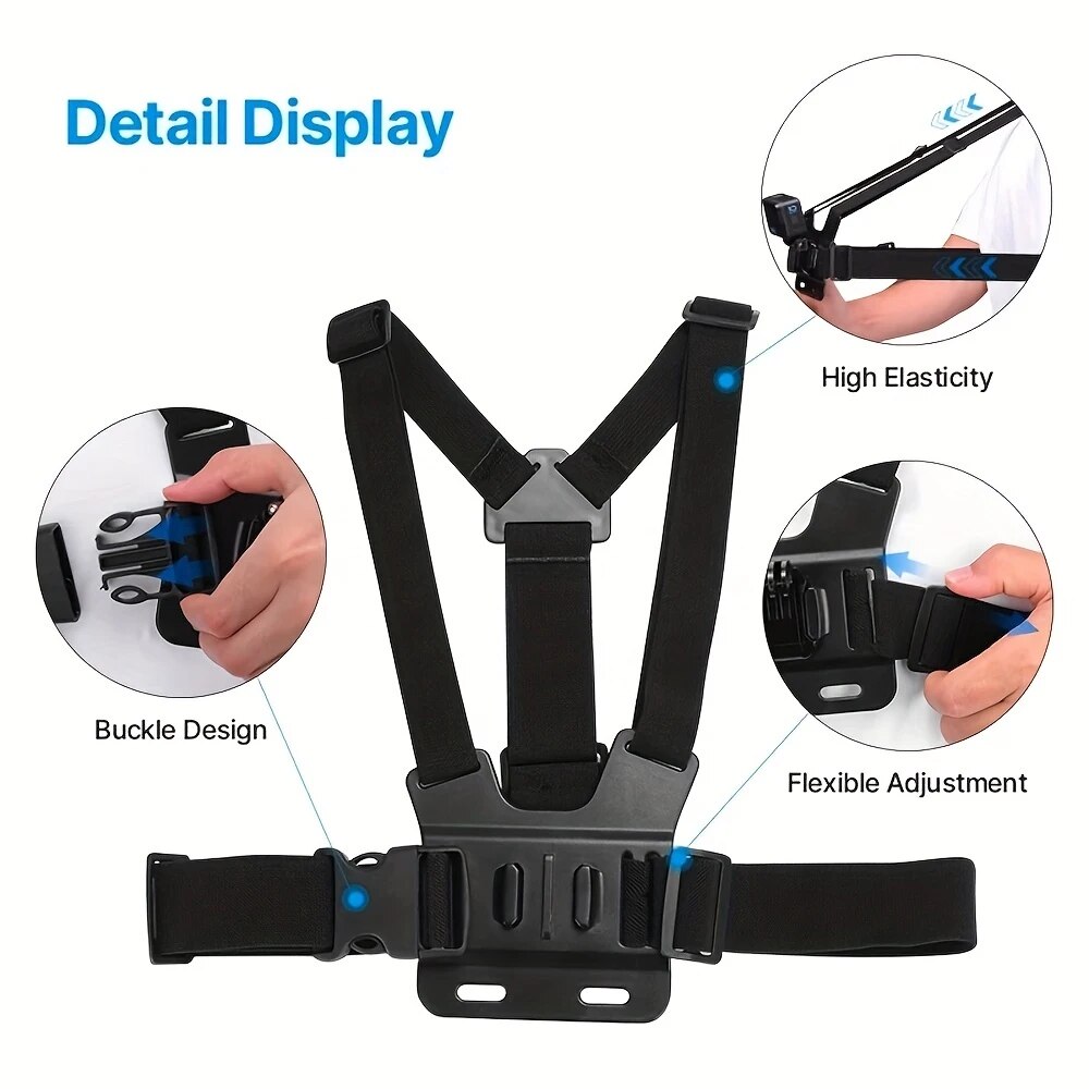 حامل هاتف محمول للرأس والصدر م - مراجعة Action Camera Chest Strap Harness Mount وسعره