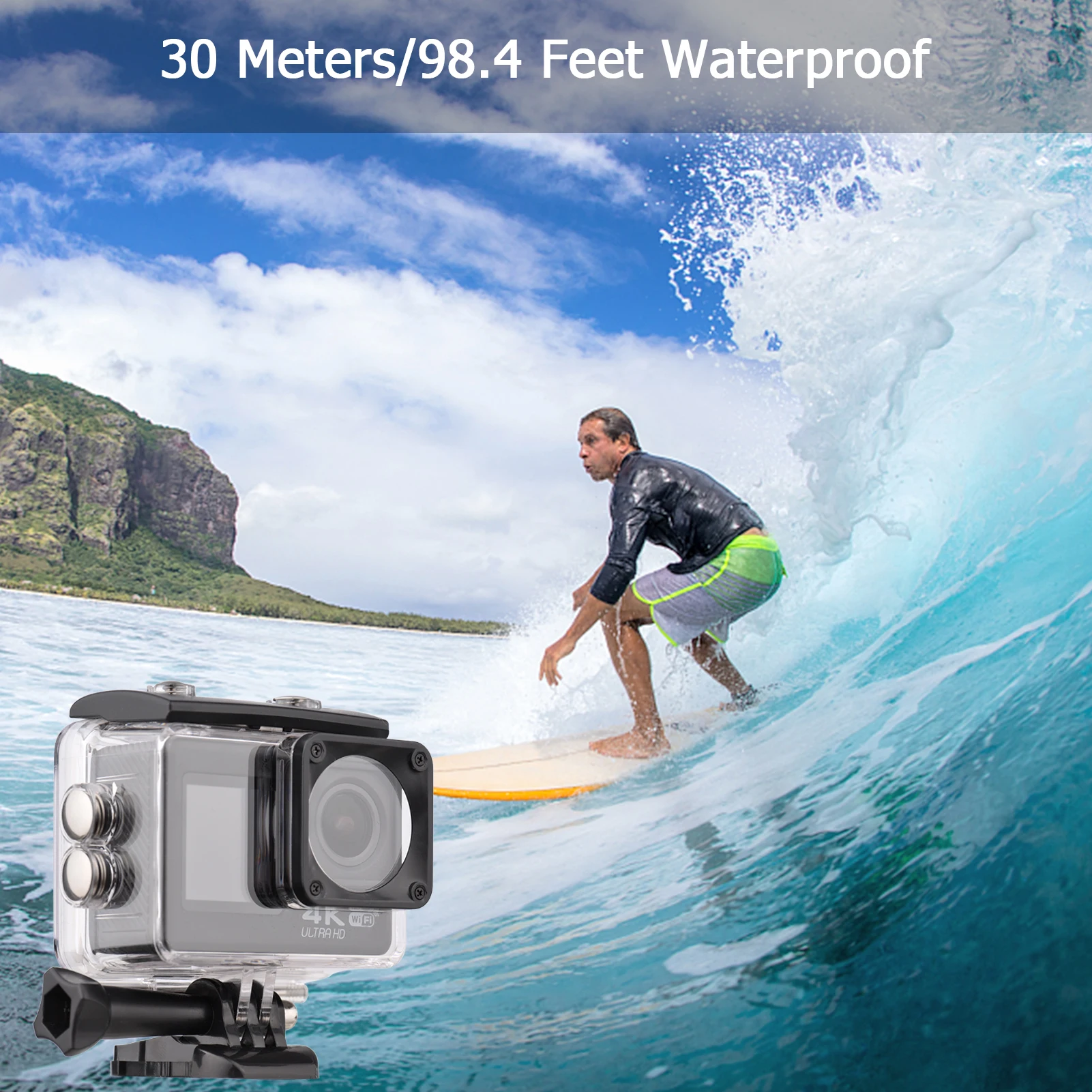 كاميرا أكشن بدقة 4K وسرعة 60 إ - مراجعة Action Camera 4K 60Fps Dual Screen وسعره
