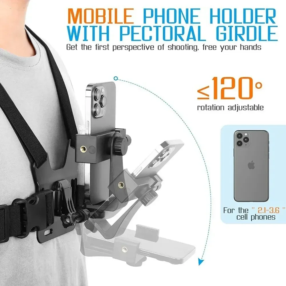 حزام صدر قابل للتعديل مع خطاف  - مراجعة Action Camera Chest Strap Harness Mount وسعره