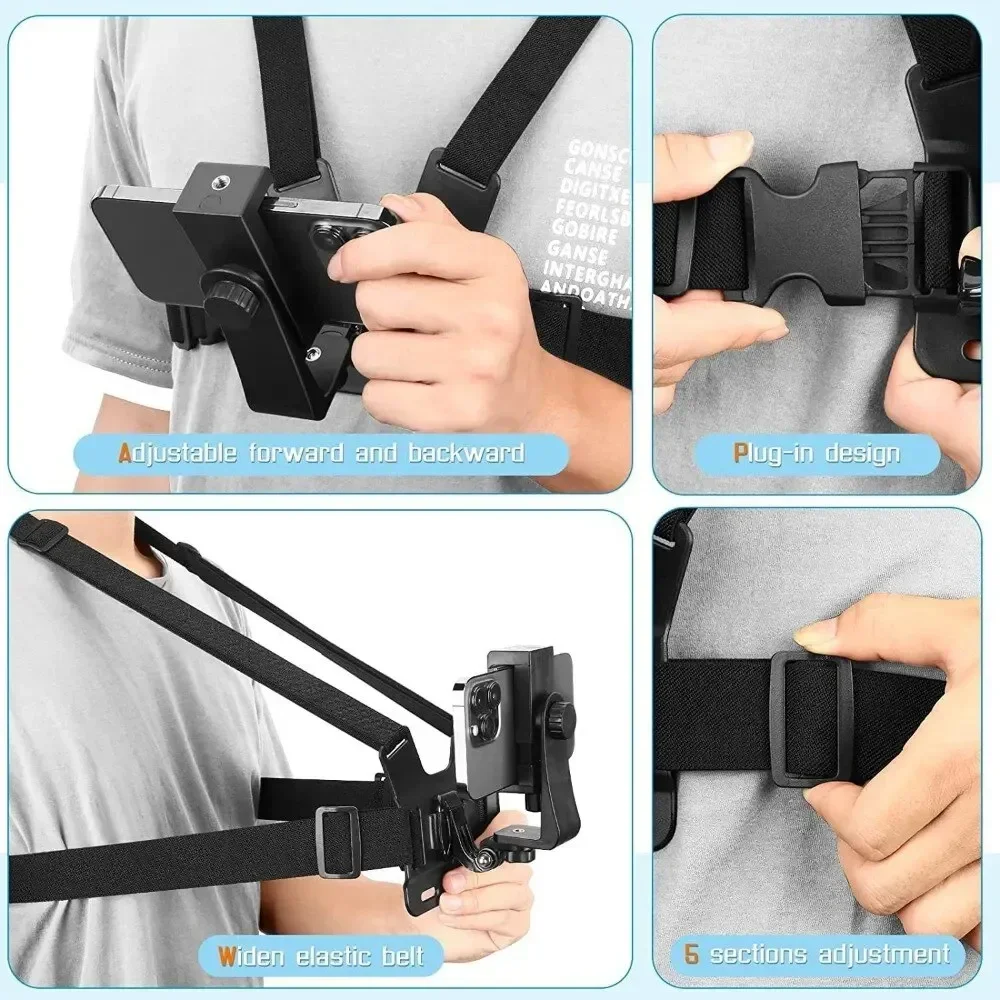 حزام صدر قابل للتعديل مع خطاف  - مراجعة Action Camera Chest Strap Harness Mount وسعره