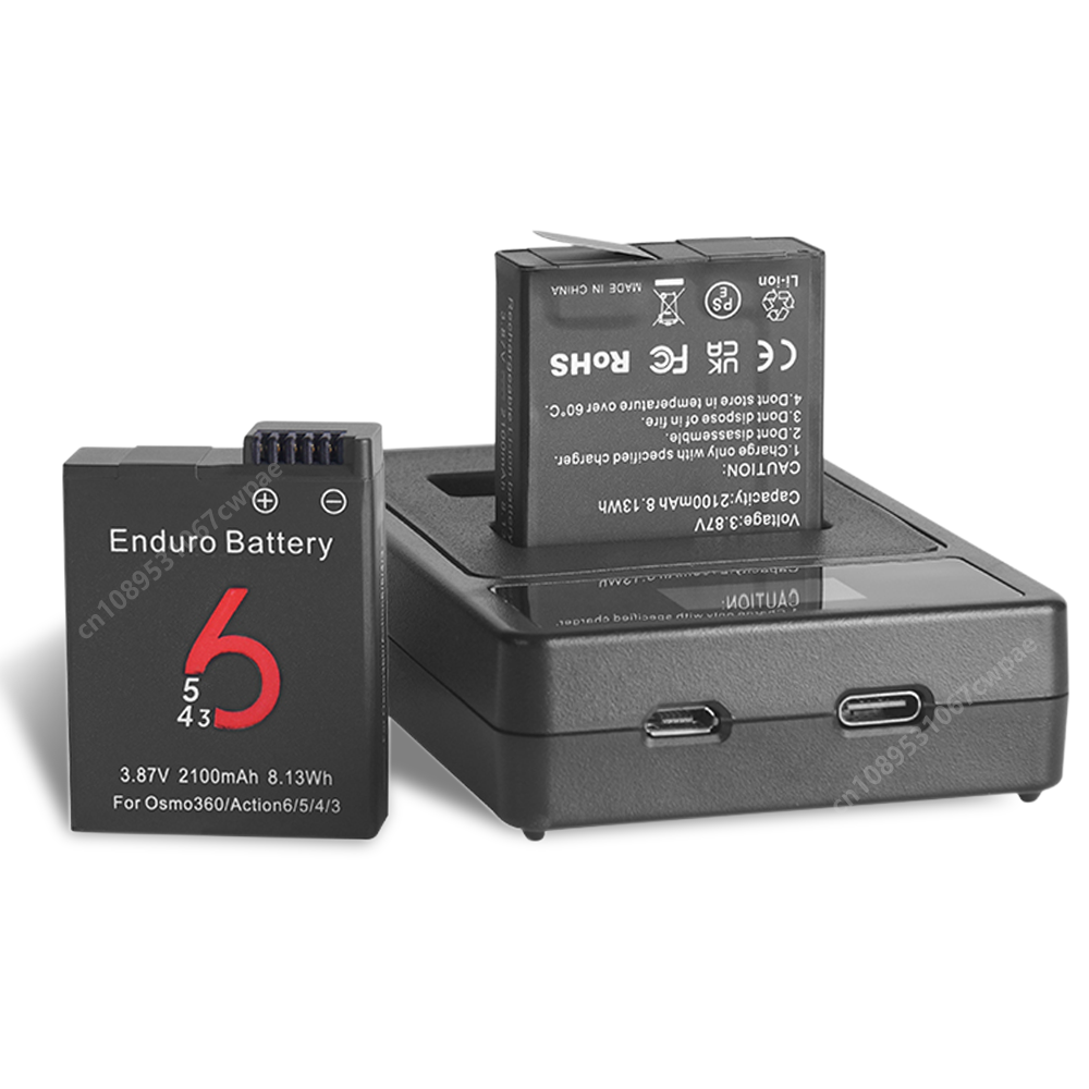 بطاريات 2100 مللي أمبير لـ DJI - مراجعة Action Camera Battery Charger Dual Pack وسعره