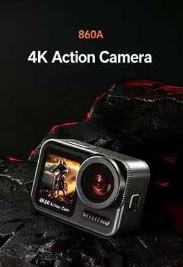 كاميرا أكشن 860A بدقة 4K وسرعة - مراجعة Action Camera 4K 60Fps Dual Screen وسعره