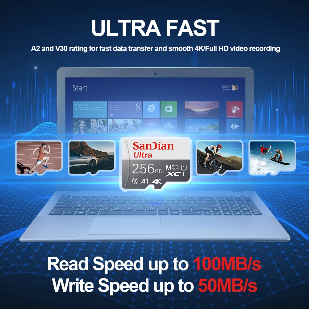 بطاقة ذاكرة SD جديدة عالية الس - مراجعة Action Camera Micro Sd Card 128Gb V30 وسعره