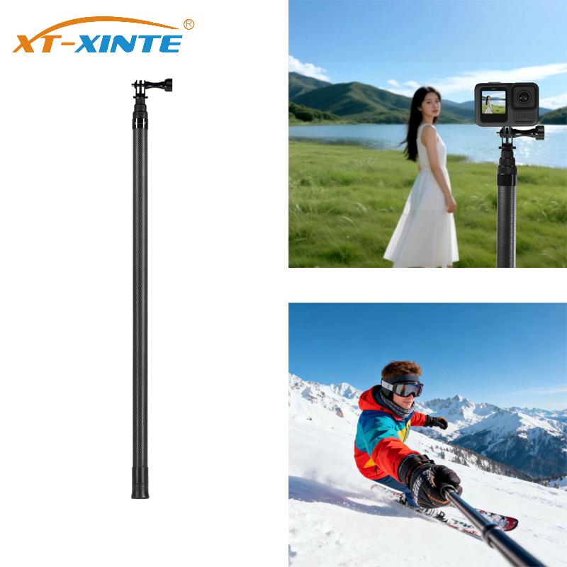 عصا سيلفي غير مرئية من ألياف ا - مراجعة Action Camera Selfie Stick Invisible وسعره