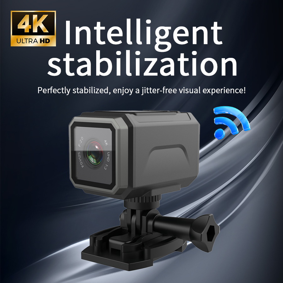 كاميرا الحركة 4K EIS 125 °   ز - مراجعة Action Camera Motorcycle Helmet Mount وسعره