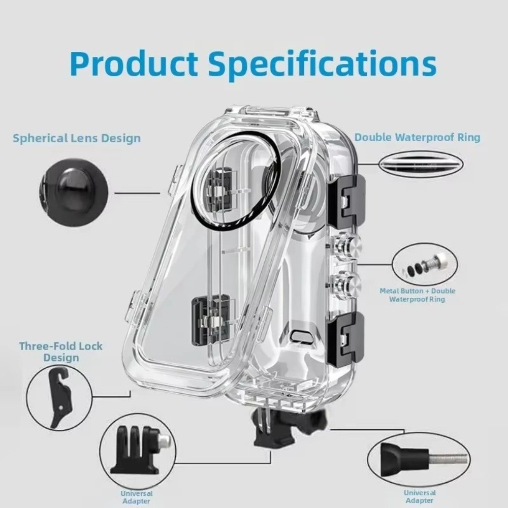 حافظة غوص غير مرئية بعمق 60 مت - مراجعة Action Camera Diving Case Underwater 60M وسعره