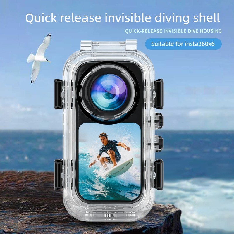 غطاء حماية غير مرئي مقاوم للما - مراجعة Action Camera Diving Case Underwater 60M وسعره