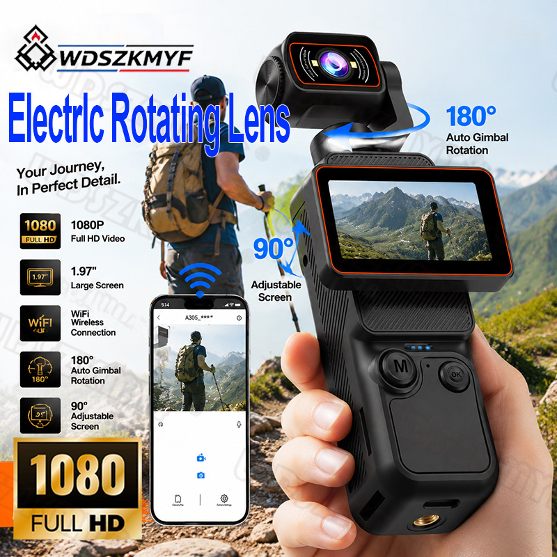 كاميرا محمولة صغيرة 180 °   عد - مراجعة Action Camera Optical Image Stabilization وسعره