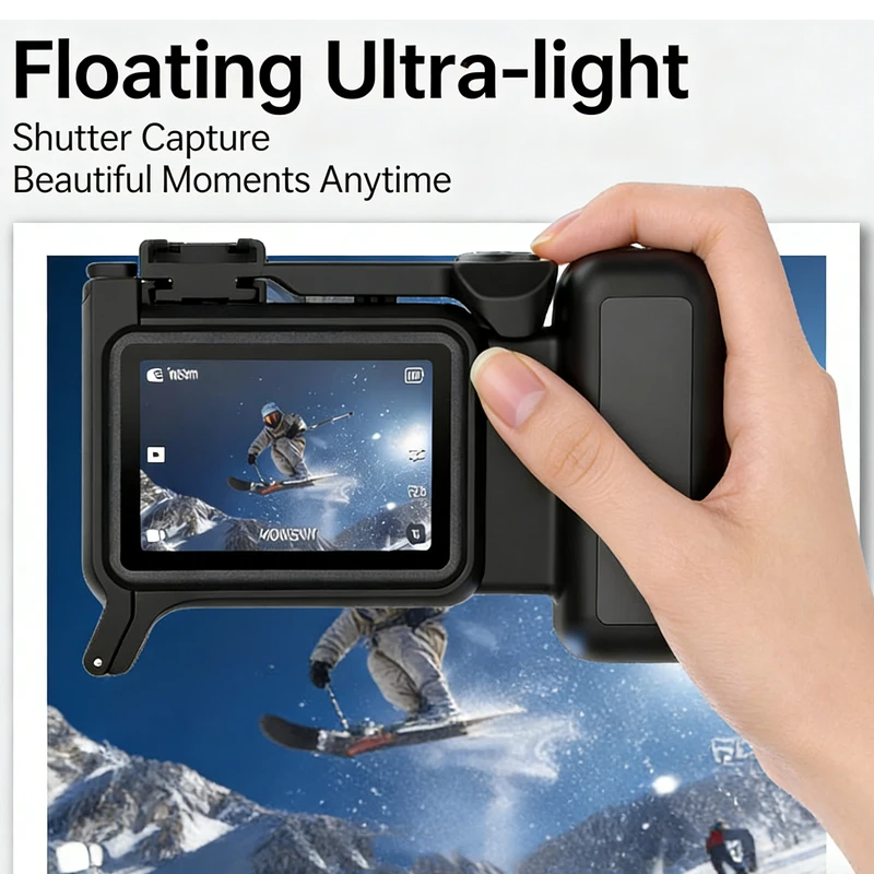 حامل كاميرا أكشن 6 مع قفص إكسب - مراجعة Action Camera Floating Handle Grip وسعره