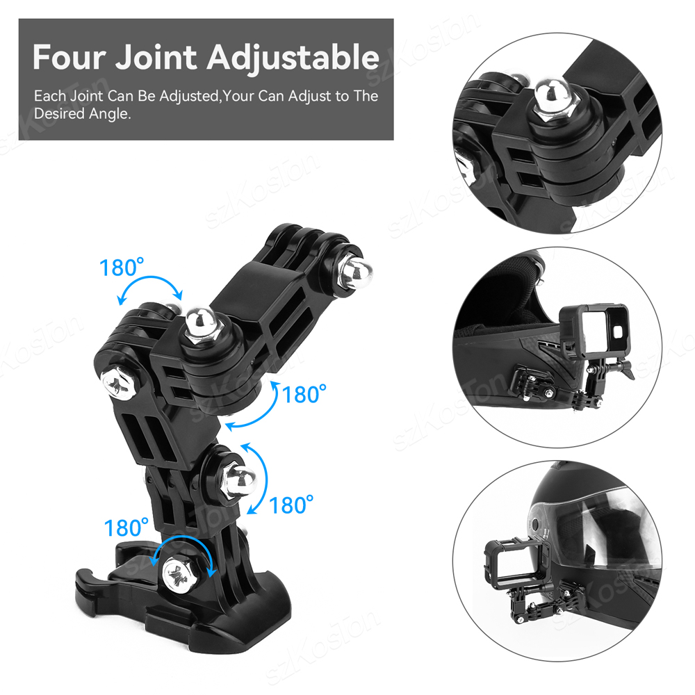 خوذة الدراجة النارية مجموعات ت - مراجعة Action Camera Motorcycle Helmet Mount وسعره