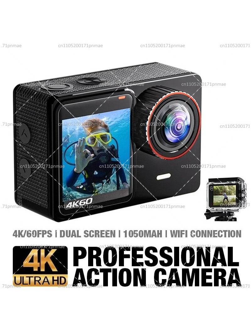 كاميرا أكشن بدقة 4K وسرعة 60 إ - مراجعة Action Camera 4K 60Fps Dual Screen وسعره