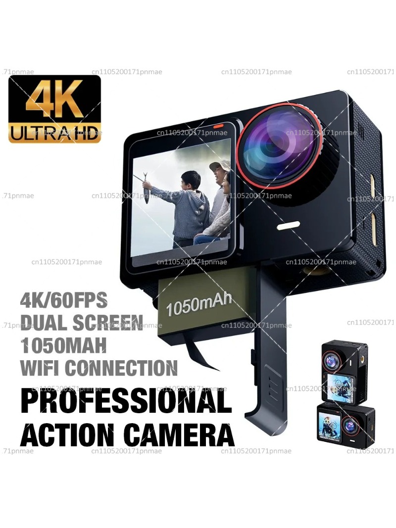 كاميرا أكشن بدقة 4K وسرعة 60 إ - مراجعة Action Camera 4K 60Fps Dual Screen وسعره
