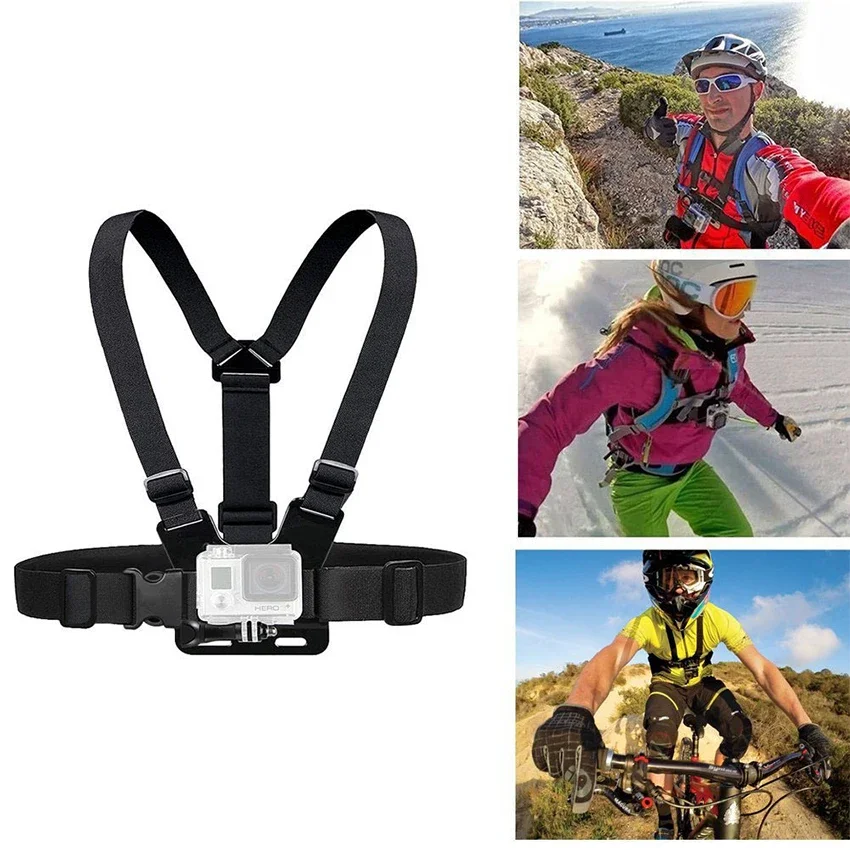 حزام صدر قابل للتعديل على شكل  - مراجعة Action Camera Chest Strap Harness Mount وسعره