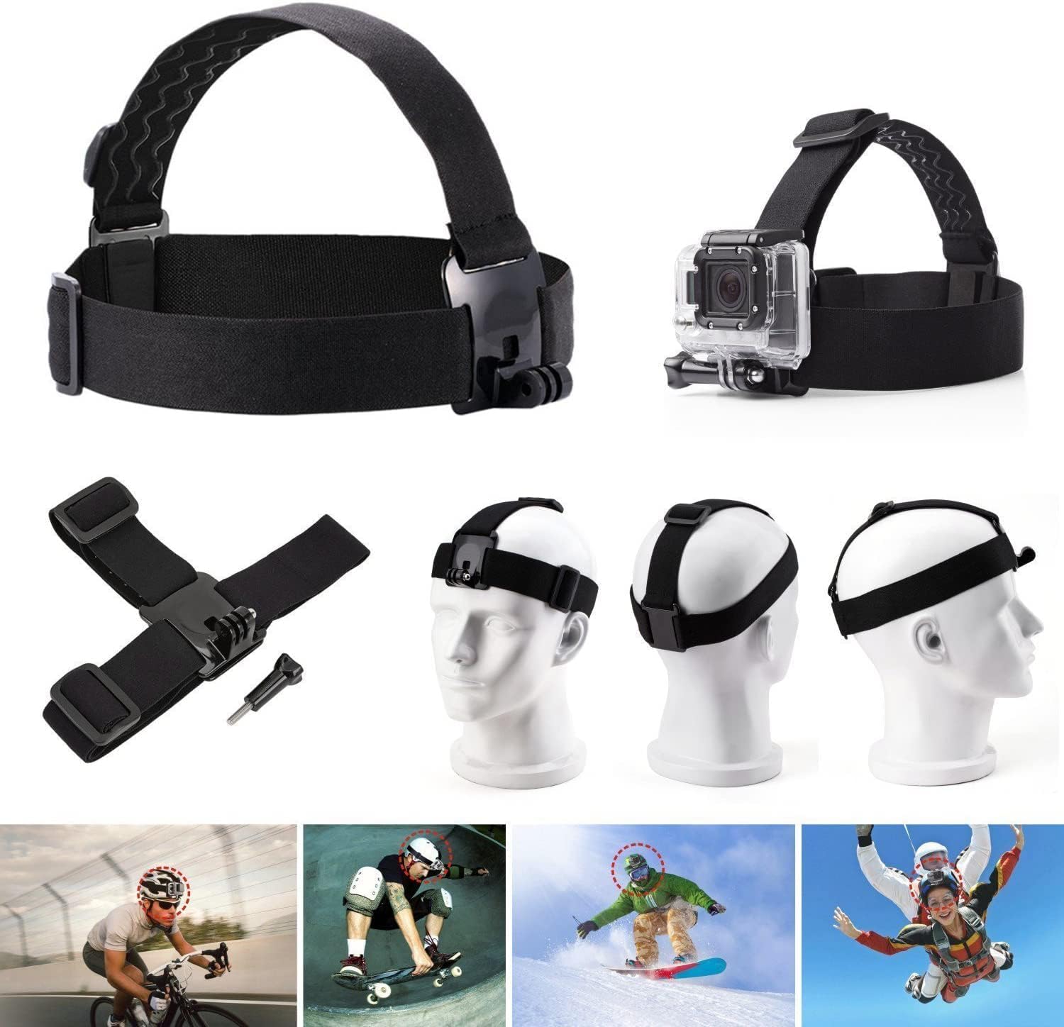 مجموعة إكسسوارات تشمل حزام رأس - مراجعة Action Camera Chest Strap Harness Mount وسعره